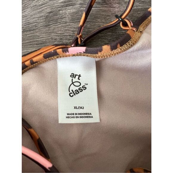 Art Class Chita print Pink Swimming bodysuit Girl’s size 14 - Picture 3 of 3